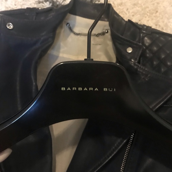 Barbara Bui NWOT quilted navy leather jacket 36 - Picture 7 of 8